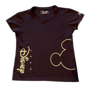 New Balance “Team Disney” quick dry, lightweight, v-neck top, black w/green S